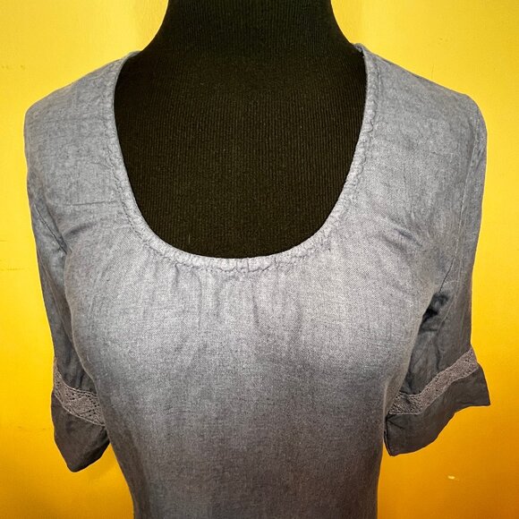 John P. Collection 100% Linen Knee Length Loose Shift Dress Lagenlook Size Small - Picture 5 of 9